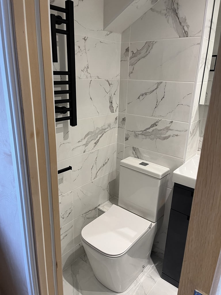 Space saving designs for bathrooms